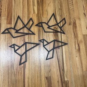 Metal Wall Art Origami Crane Set
